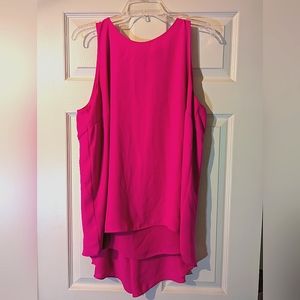 Vince Camuto Hi Lo Hot Pink Top size L
